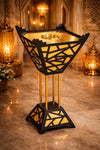 Al Aseel Black & Gold Lattice Floor Incense Burner