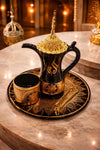 Al Habib Black & Gold Dallah Table Incense Burner Set