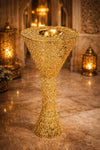 Al Kawthar Gold Floral Filigree Floor Incense Burner