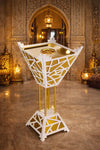 Al Noor White & Gold Lattice Floor Incense Burner