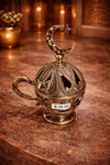 Al Qamar Antique Brass Crescent Moon Globe Table Incense Burner