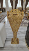 Al Taj Gold Crystal-Trimmed Filigree Floor Incense Burner