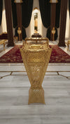 Al Wajd Gold Tiered Arabesque Floor Incense Burner
