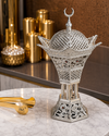 Badr Silver Filigree Crescent Tower Table Incense Burner