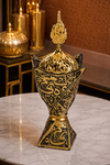 Huruf Black & Gold Calligraphy Flame Table Incense Burner