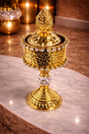 Jawhar Gold Crystal Gem Goblet Table Incense Burner