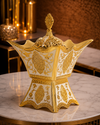 Nour White & Gold Arabesque Star Table Incense Burner
