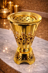 Nujoom Star Lattice Hourglass Table Incense Burner – All Gold