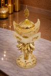 Qamar Ivory & Gold Crescent Moon Table Incense Burner