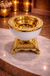 Samir Royal Bowl Table Incense Burner – Pearl White & Gold