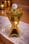 Shajar Lidded Branch Table Incense Burner – Gold & Crystal Ball