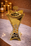 Shajar Lidded Branch Table Incense Burner – Gold & Silver Branch Palm Tree