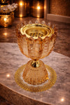 Warda Crystal Lotus Table Incense Burner – Champagne Crystal & Gold Open
