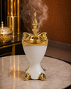 Yasmine White & Gold Minaret Table Incense Burner