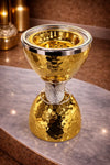 Zain Hammered Hourglass Table Incense Burner – Hammered Gold & Silver Petal