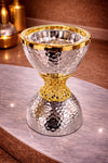 Zain Hammered Hourglass Table Incense Burner – Hammered Silver & Gold Mesh