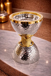 Zain Hammered Hourglass Table Incense Burner – Hammered Silver & Gold Petal